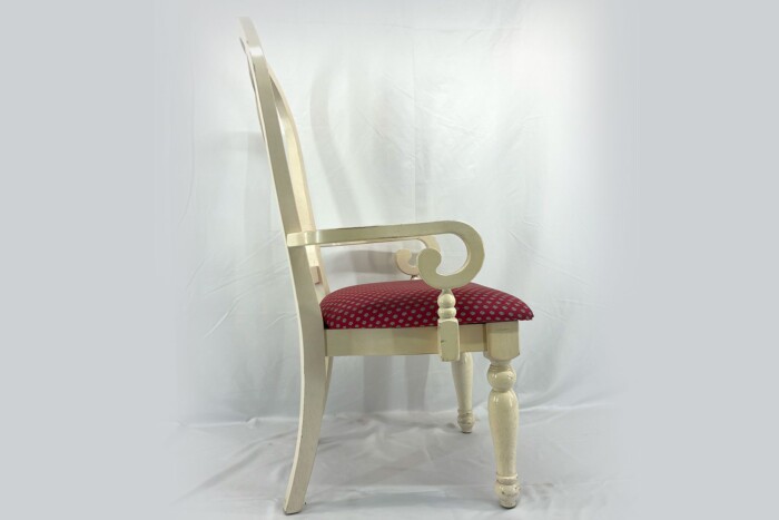 White Chair With Red Seat - Image 3