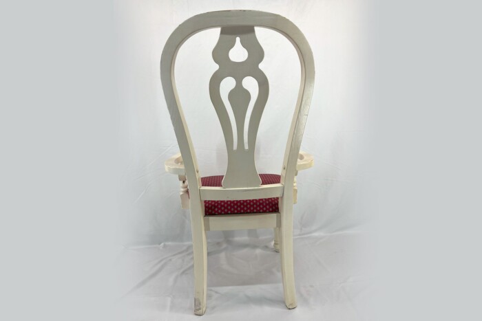 White Chair With Red Seat - Image 4