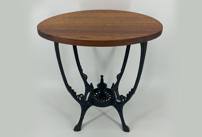 Round Table with Black Iron Legs