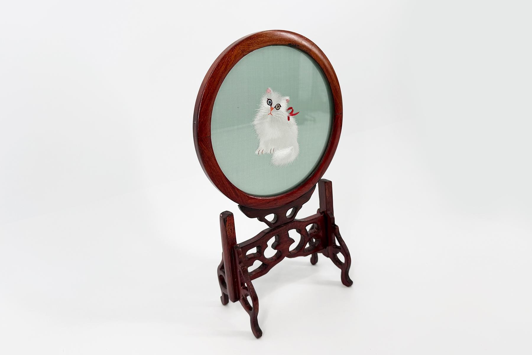 Vintage Double-Sided Chinese Silk Screen - Image 3