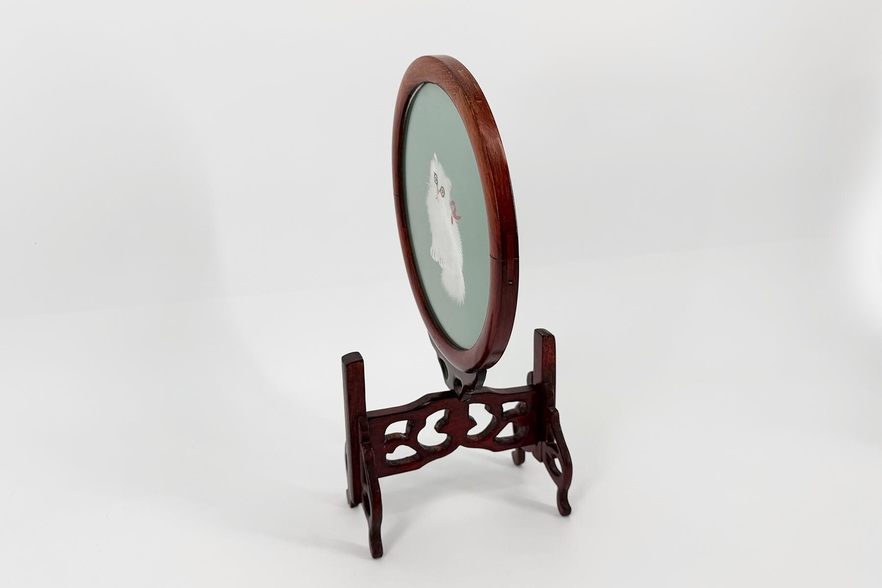 Vintage Double-Sided Chinese Silk Screen - Image 6