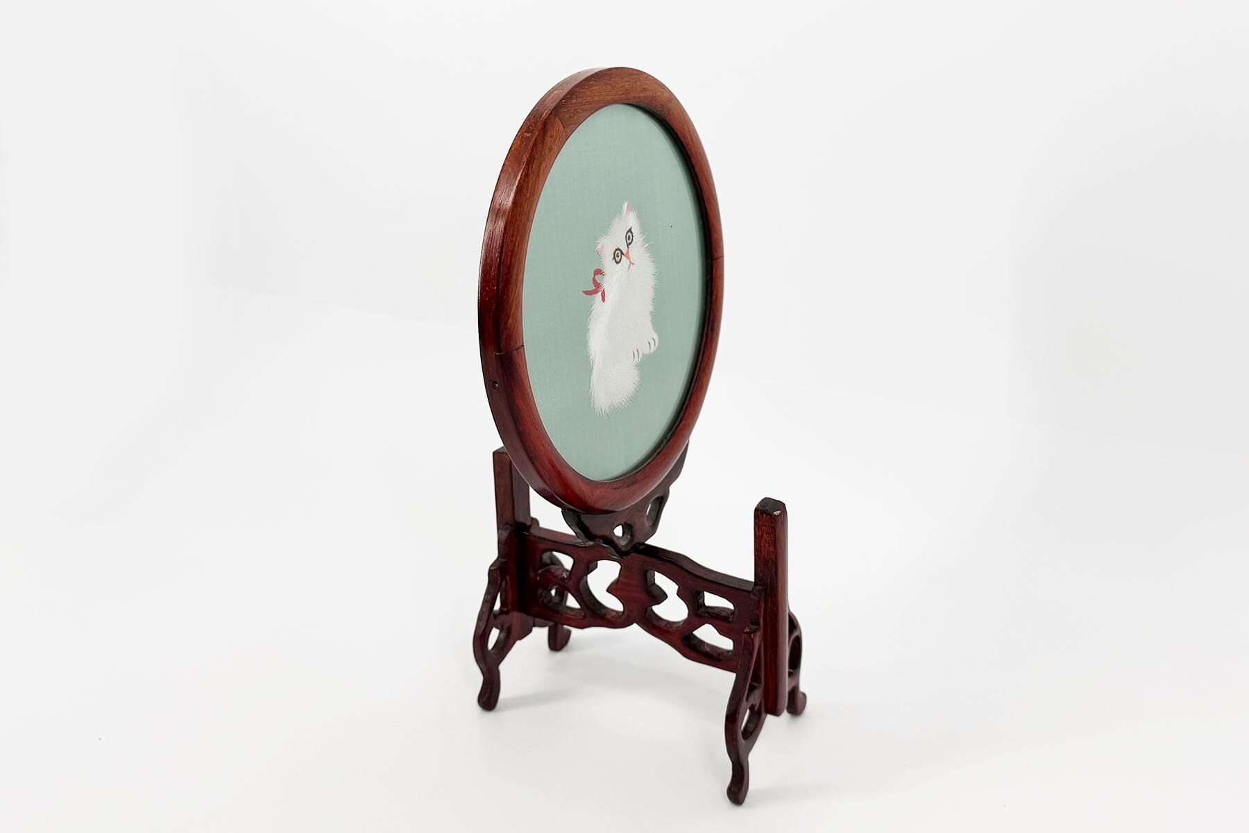 Vintage Double-Sided Chinese Silk Screen - Image 7